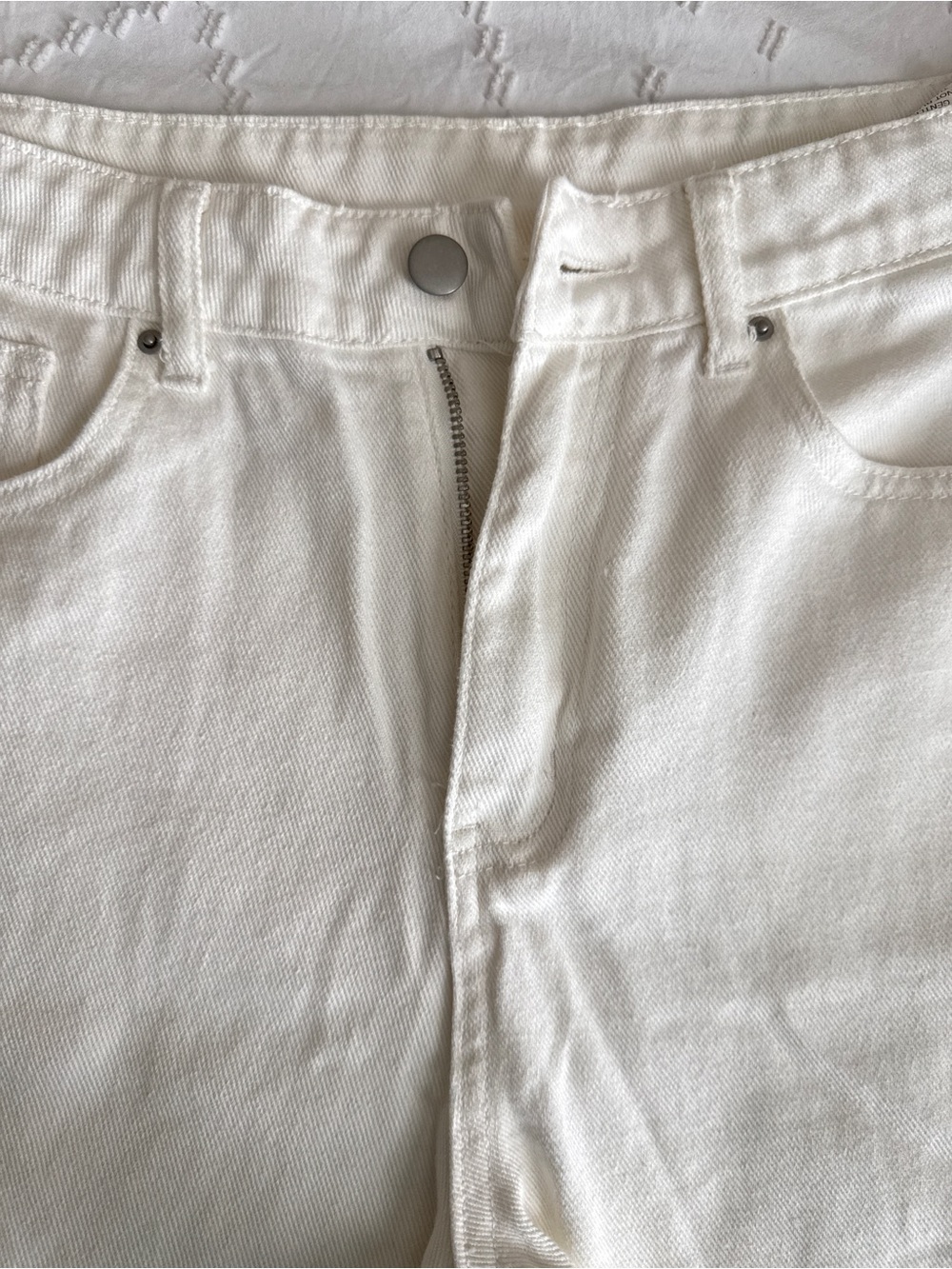 Women Denim Shorts Bundle Black White Size M L High Waisted Raw Hem Summer Lot 2 - Picture 10 of 14